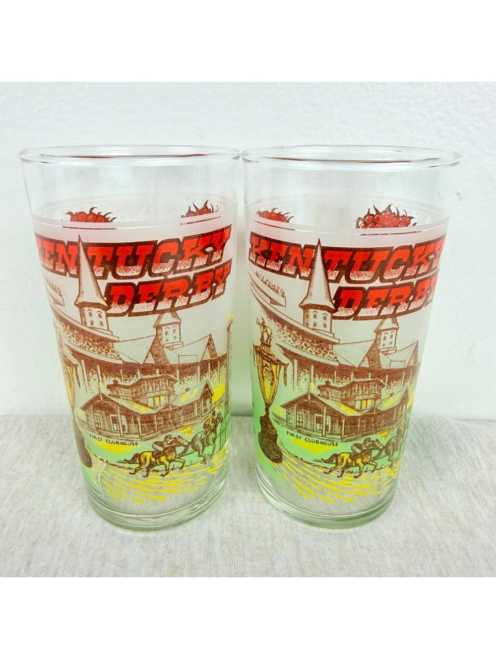 2 Vintage 1978 Kentucky Derby 104th Libbey Mint Julep Glasses Affirmed Year